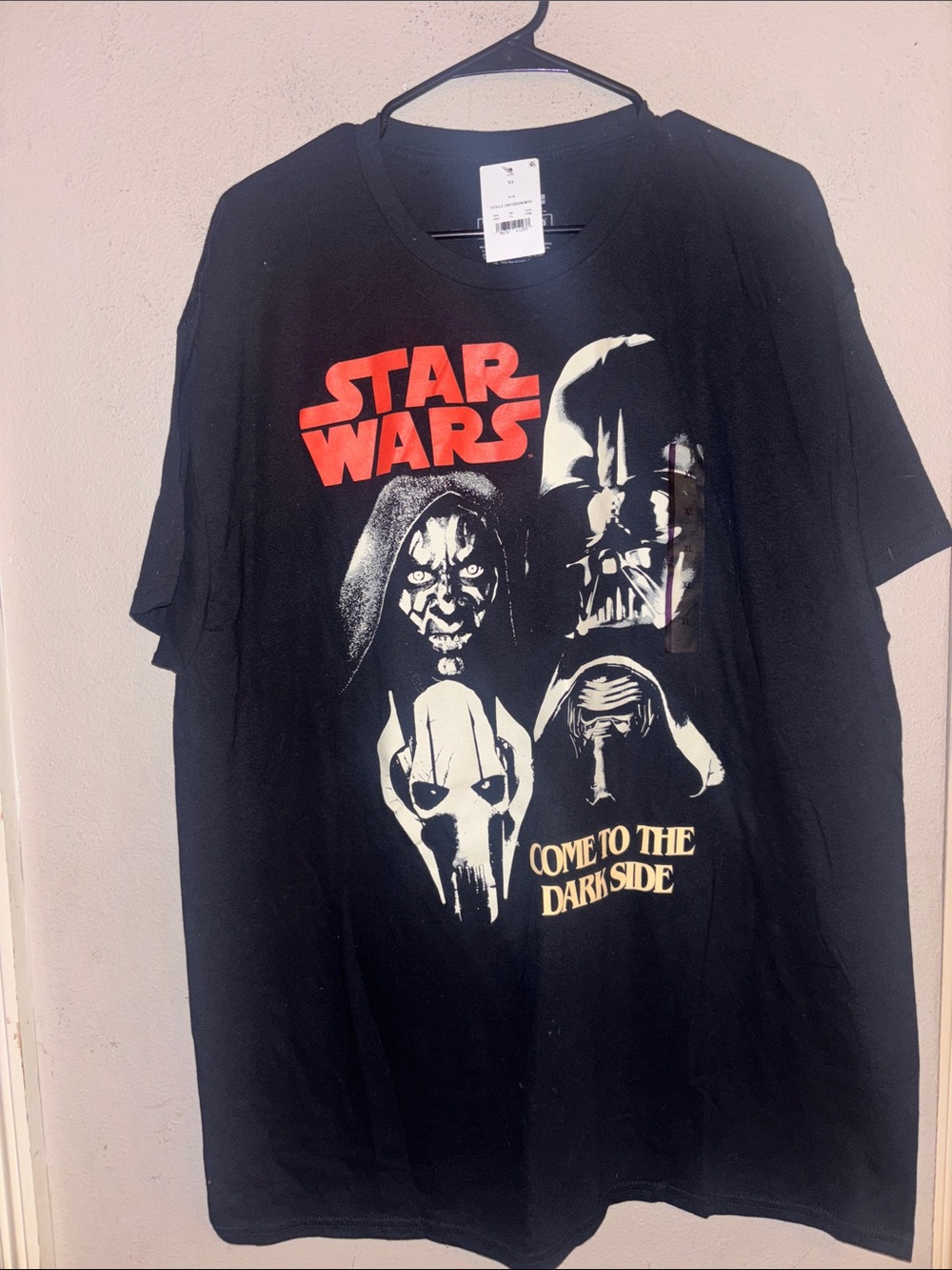 Star Wars Black Graphic Tee with Red Logo and White Character Art